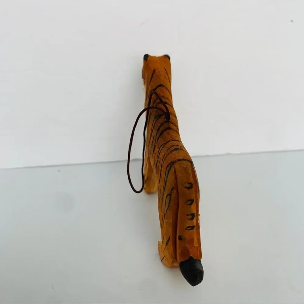Vintage Wood Tiger Ornament